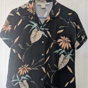 Tori Richard Women's Silk Blouse - Tropical - Button Up - Size 10 - EUC